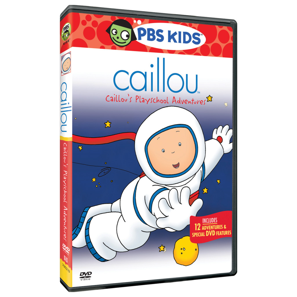 DVD case featuring Caillou dressed in a space suite