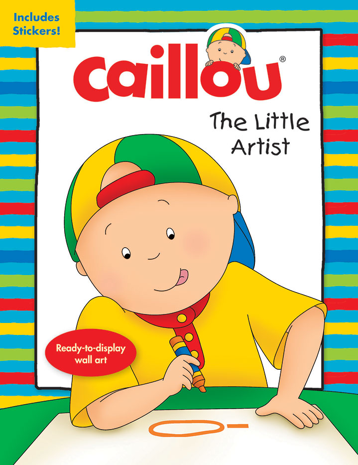 Caillou drawing a circle on a piece of paper