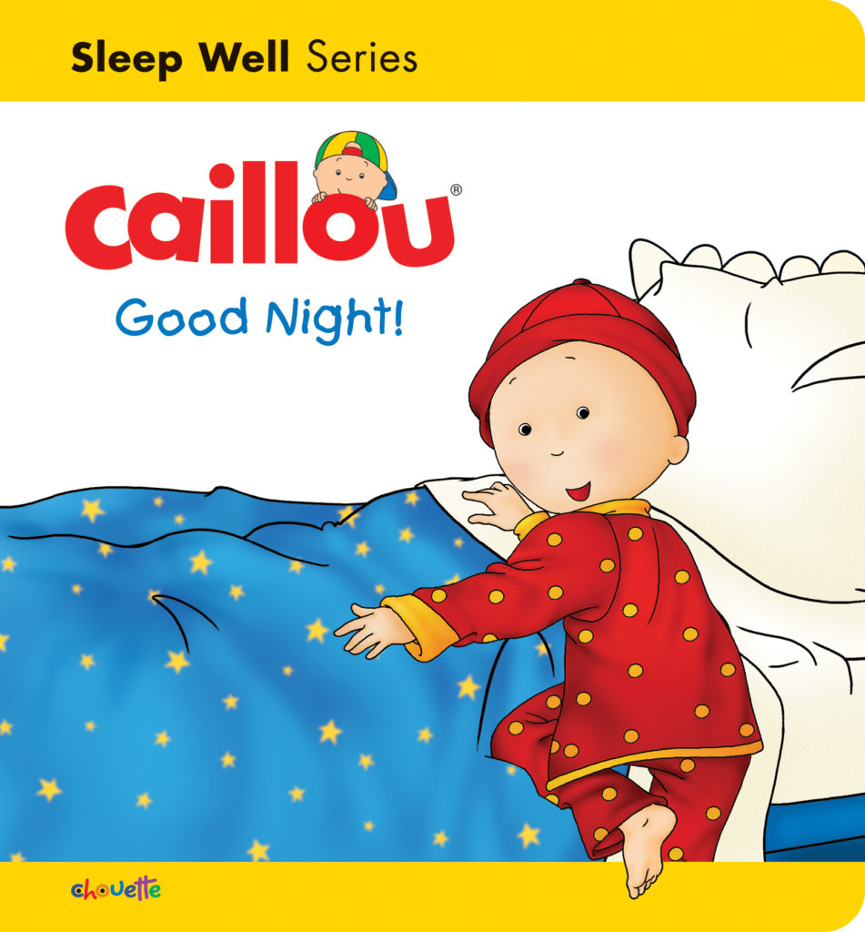 A young girl with red and yellow pyjamas is climbing into her bed with a blue blanket.