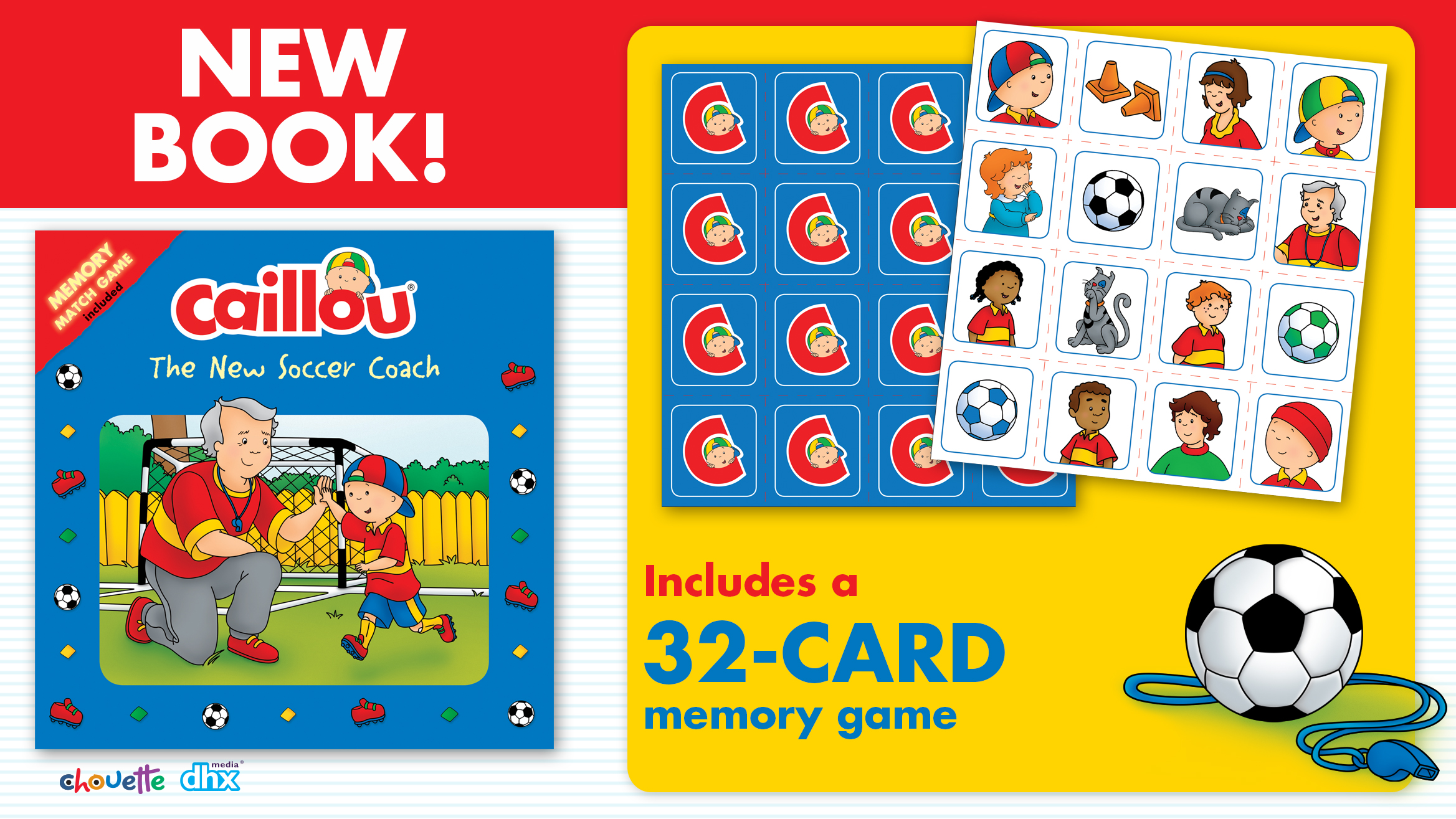 Caillou book cover and Memory Card game